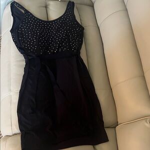 Love Moschino Black Mini Dress with Silver Accents